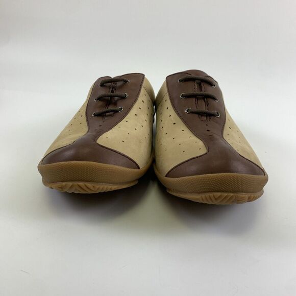 Palladium Slip On Mule Nubuck Leather Tan Brown Perforated Round Womens 41 US 10 - Picture 3 of 12